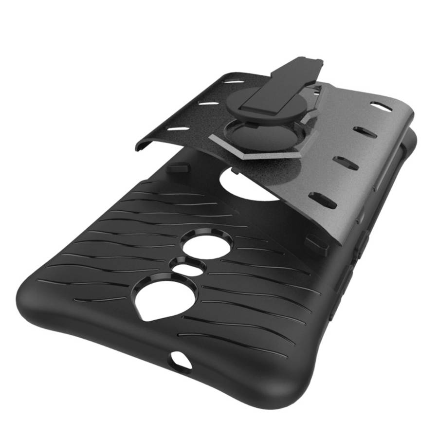For Lenovo K5 Note Shock-Resistant 360 Degree Spin Tough Armor TPU+PC Combination Case ... (Black)