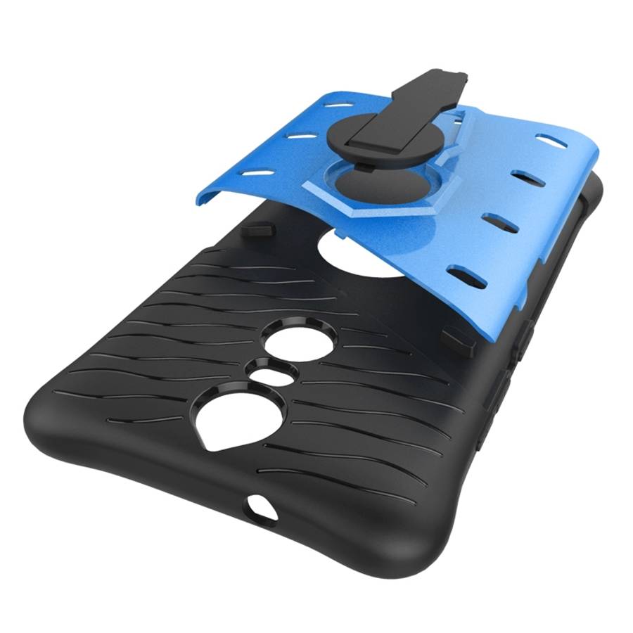 For Lenovo K5 Note Shock-Resistant 360 Degree Spin Tough Armor TPU+PC Combination Case ... (Blue)