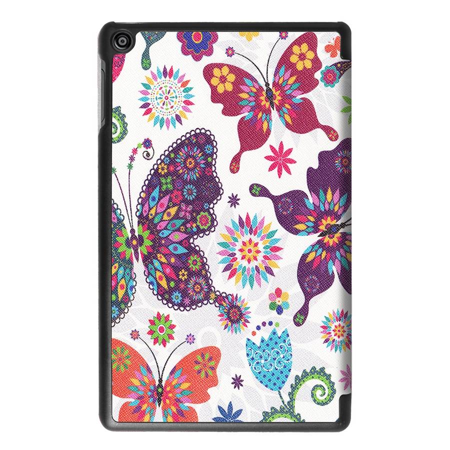 For Amazon Fire HD 8 (2017) Butterfly Pattern Horizontal Deformation Flip Leather Case with Three-