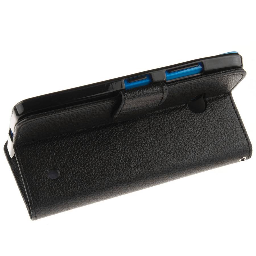 For Microsoft Lumia 640 Litchi Texture Horizontal Flip Leather Case with Holder & Card ... (Black)