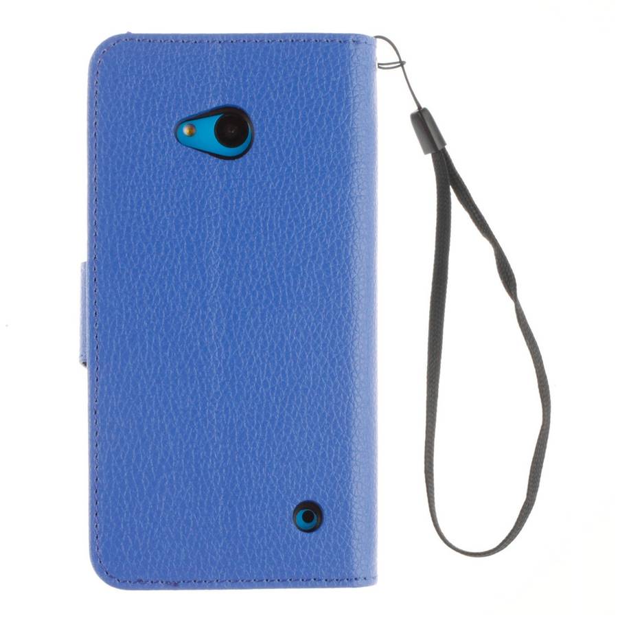 For Microsoft Lumia 640 Litchi Texture Horizontal Flip Leather Case with Holder & Card ... (Blue)