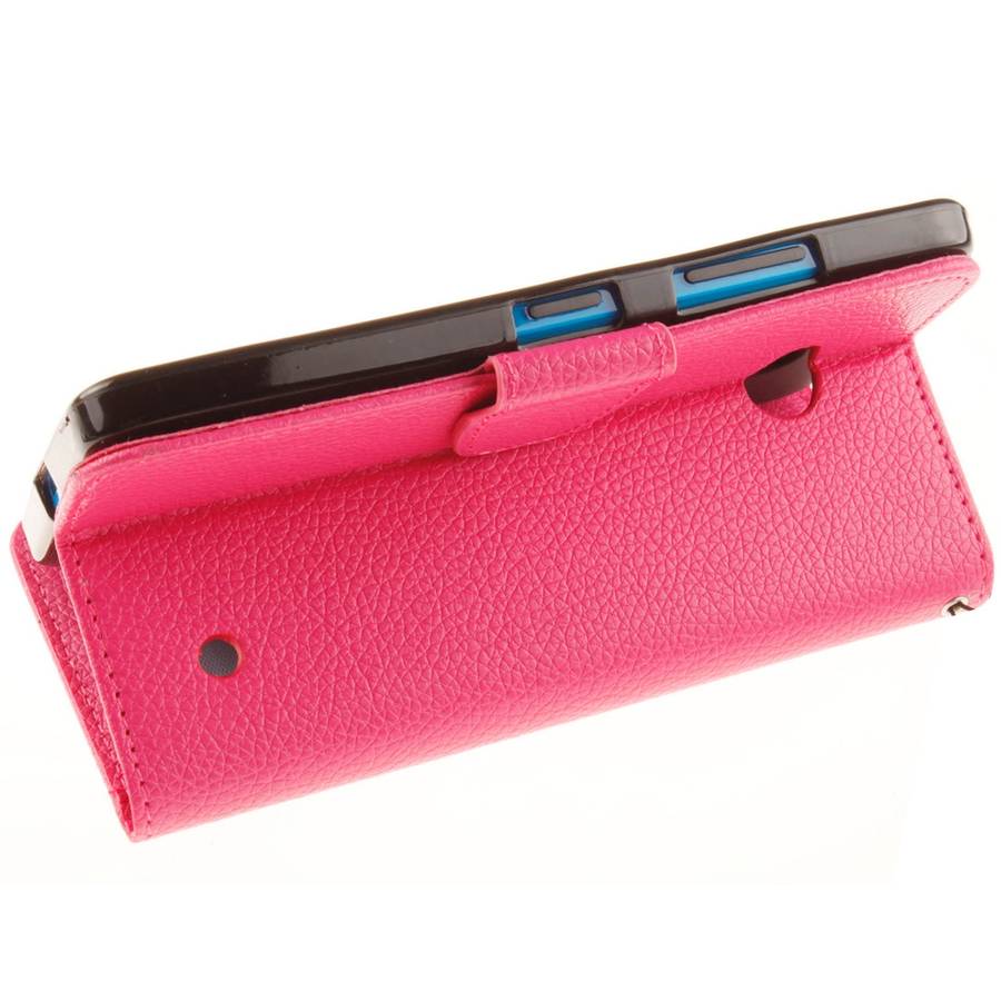 For Microsoft Lumia 640 Litchi Texture Horizontal Flip Leather Case with Holder & Ca ... (Magenta)