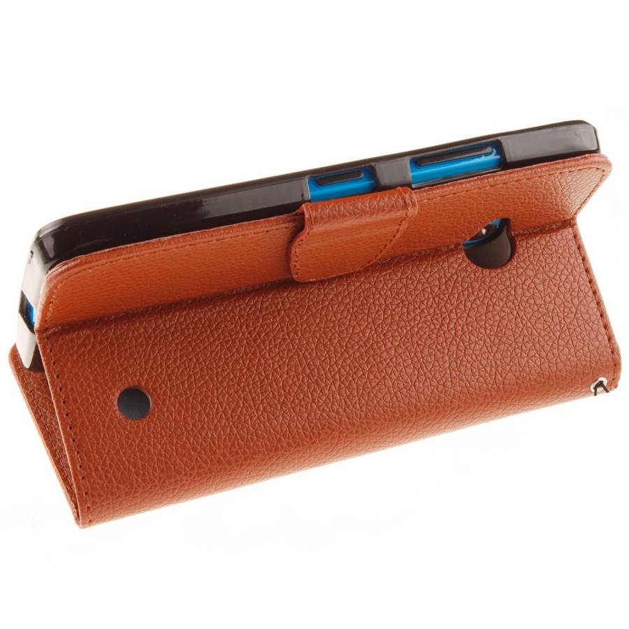 For Microsoft Lumia 640 Litchi Texture Horizontal Flip Leather Case with Holder & Card ... (Brown)