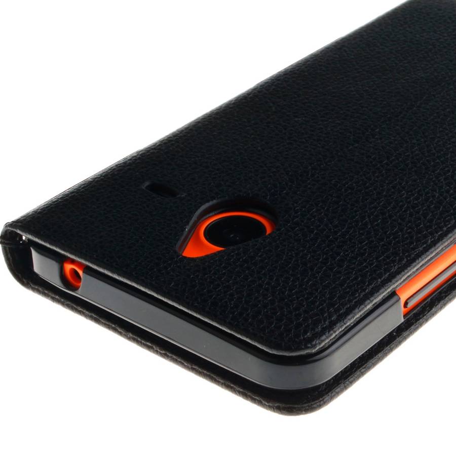 For Microsoft Lumia 640 XL Litchi Texture Horizontal Flip Leather Case with Holder & C ... (Black)