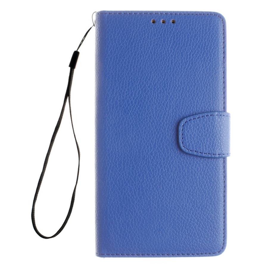 For Microsoft Lumia 640 XL Litchi Texture Horizontal Flip Leather Case with Holder & Ca ... (Blue)