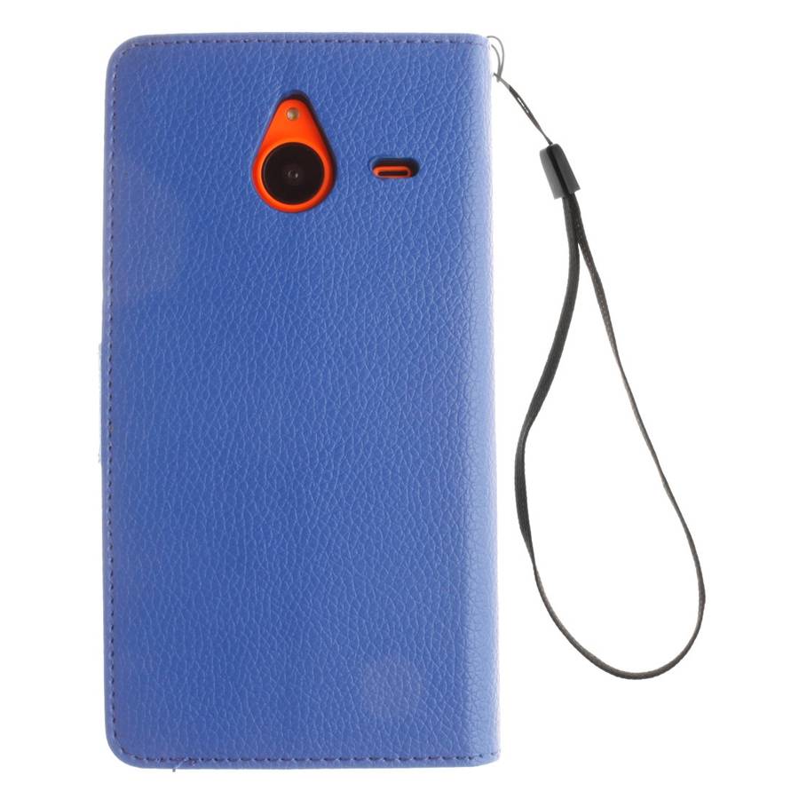 For Microsoft Lumia 640 XL Litchi Texture Horizontal Flip Leather Case with Holder & Ca ... (Blue)