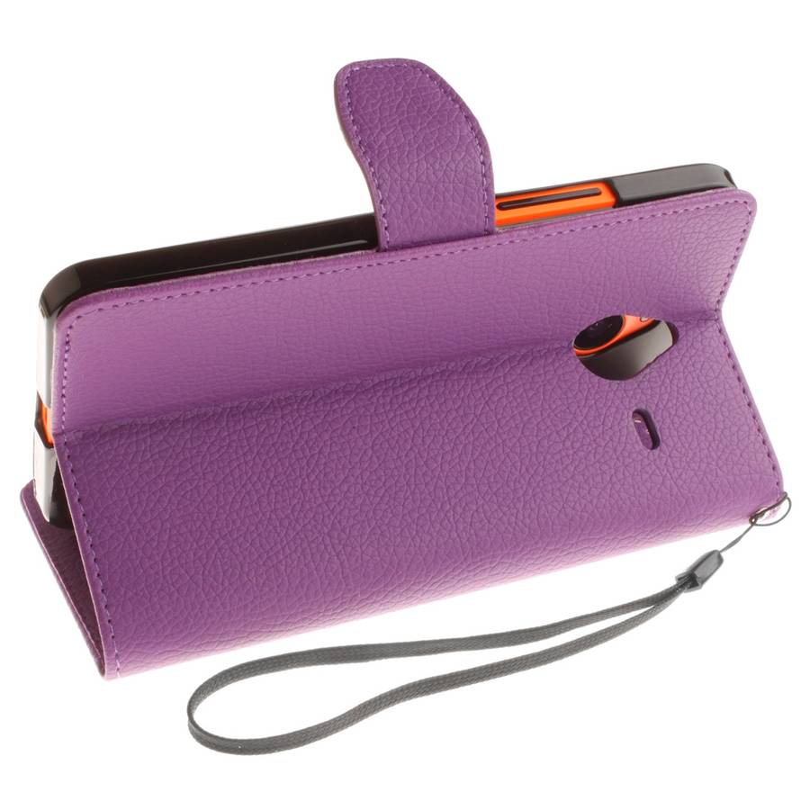 For Microsoft Lumia 640 XL Litchi Texture Horizontal Flip Leather Case with Holder & ... (Purple)