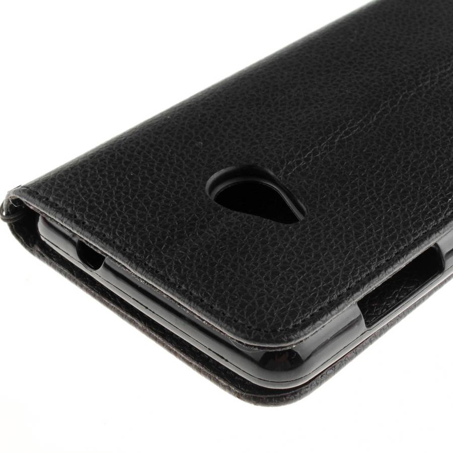 For Microsoft Lumia 535 Litchi Texture Horizontal Flip Leather Case with Holder & Card ... (Black)
