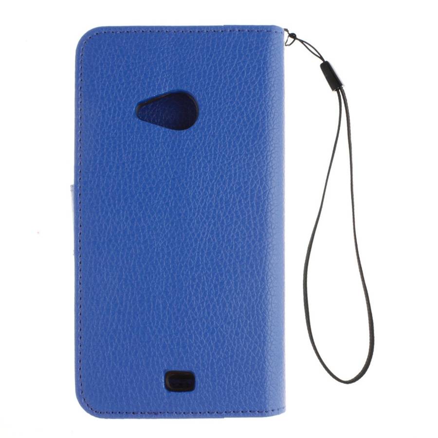 For Microsoft Lumia 535 Litchi Texture Horizontal Flip Leather Case with Holder & Card ... (Blue)
