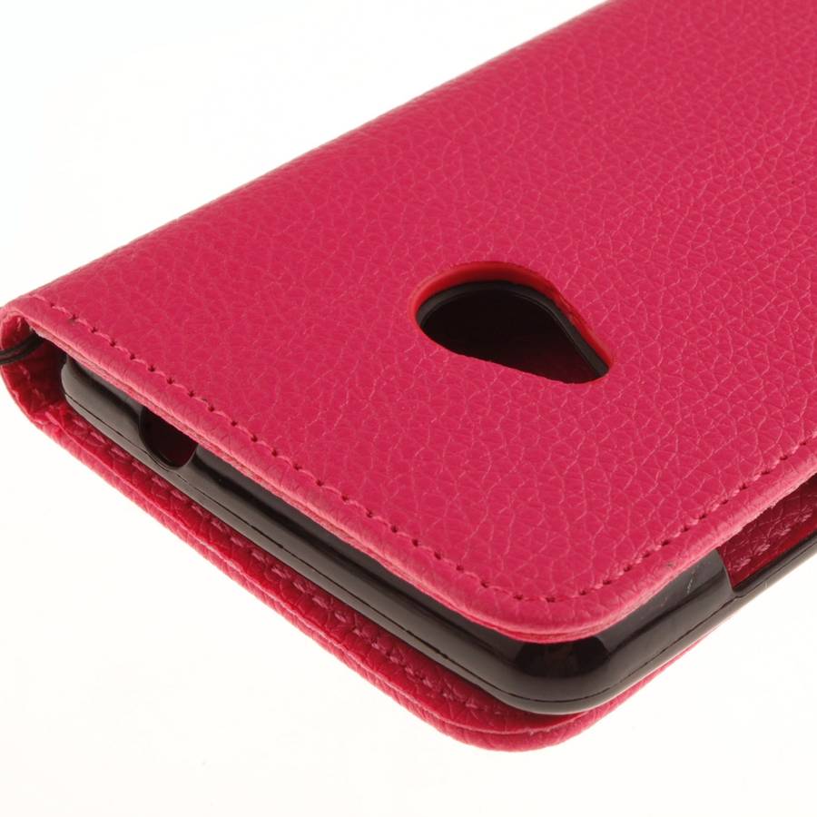 For Microsoft Lumia 535 Litchi Texture Horizontal Flip Leather Case with Holder & Ca ... (Magenta)