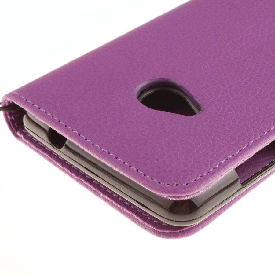 For Microsoft Lumia 535 Litchi Texture Horizontal Flip Leather Case with Holder & Car ... (Purple)