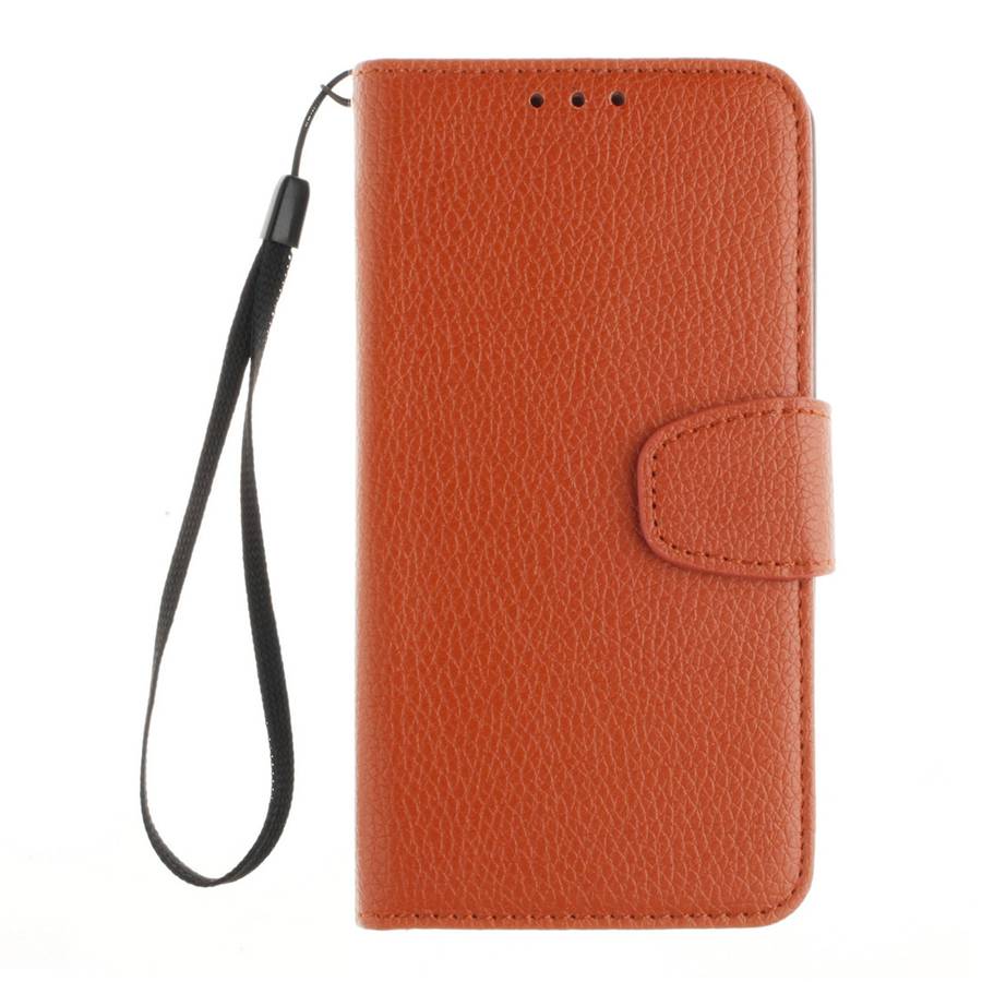 For Microsoft Lumia 535 Litchi Texture Horizontal Flip Leather Case with Holder & Card ... (Brown)
