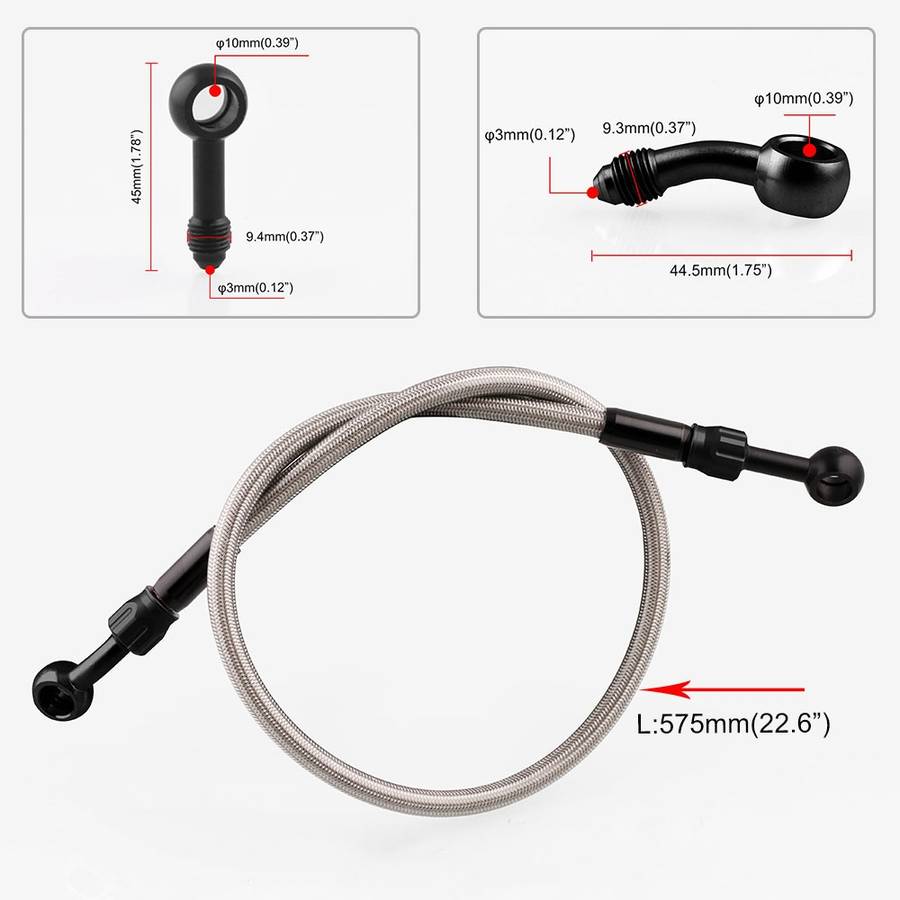 Motorcycle Modified Accessories Universal Steel Wire Braided High Temperature Resistanc ... (Blue)