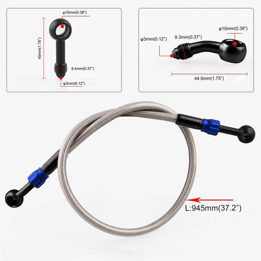 Motorcycle Modified Accessories Universal Steel Wire Braided High Temperature Resistanc ... (Blue)