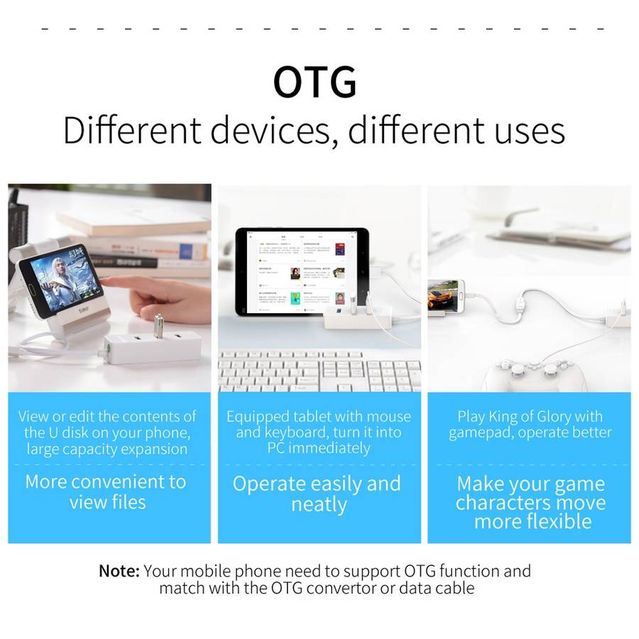 ORICO W5P-U3-30 4-Port USB 3.0 Desktop HUB with 30cm Micro USB Cable Power Supply(Black)
