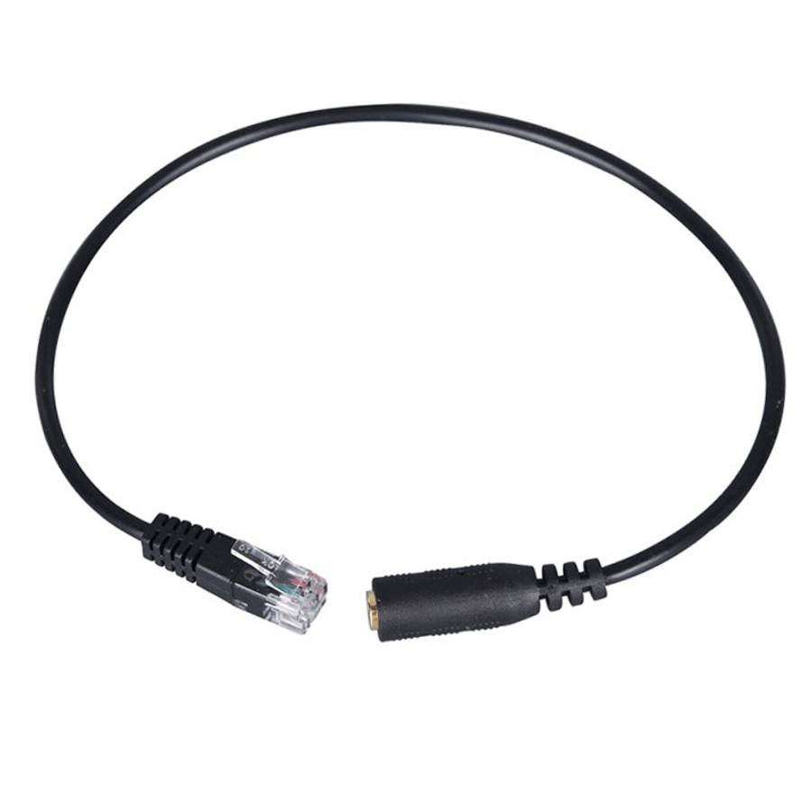 3.5mm Jack to RJ9 PC / Mobile Phones Headset to Office Phone Adapter Convertor Cable ... (Black)