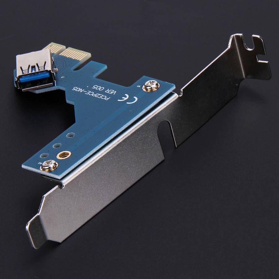 PCI-E 1 to 3 PCI Express 1 Slots Riser Card 3 PCI-E Slot Adapter PCI-E Port Multiplier ... (Blue)