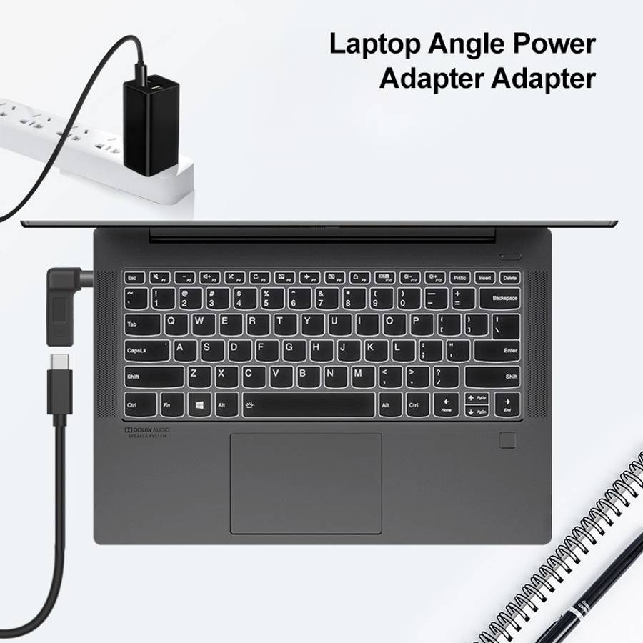 USB-C / Type-C Female to 5.5 x 2.1mm Male Plug Elbow Adapter Connector