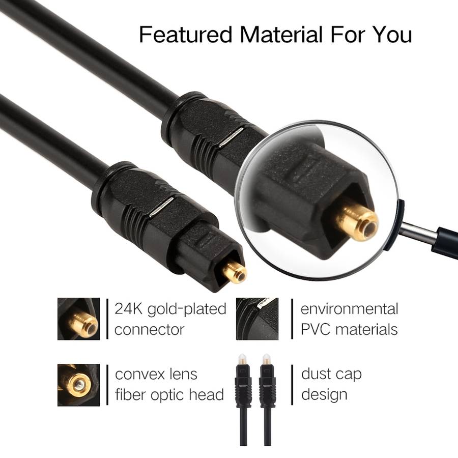 EMK 20m OD4.0mm Toslink Male to Male Digital Optical Audio Cable