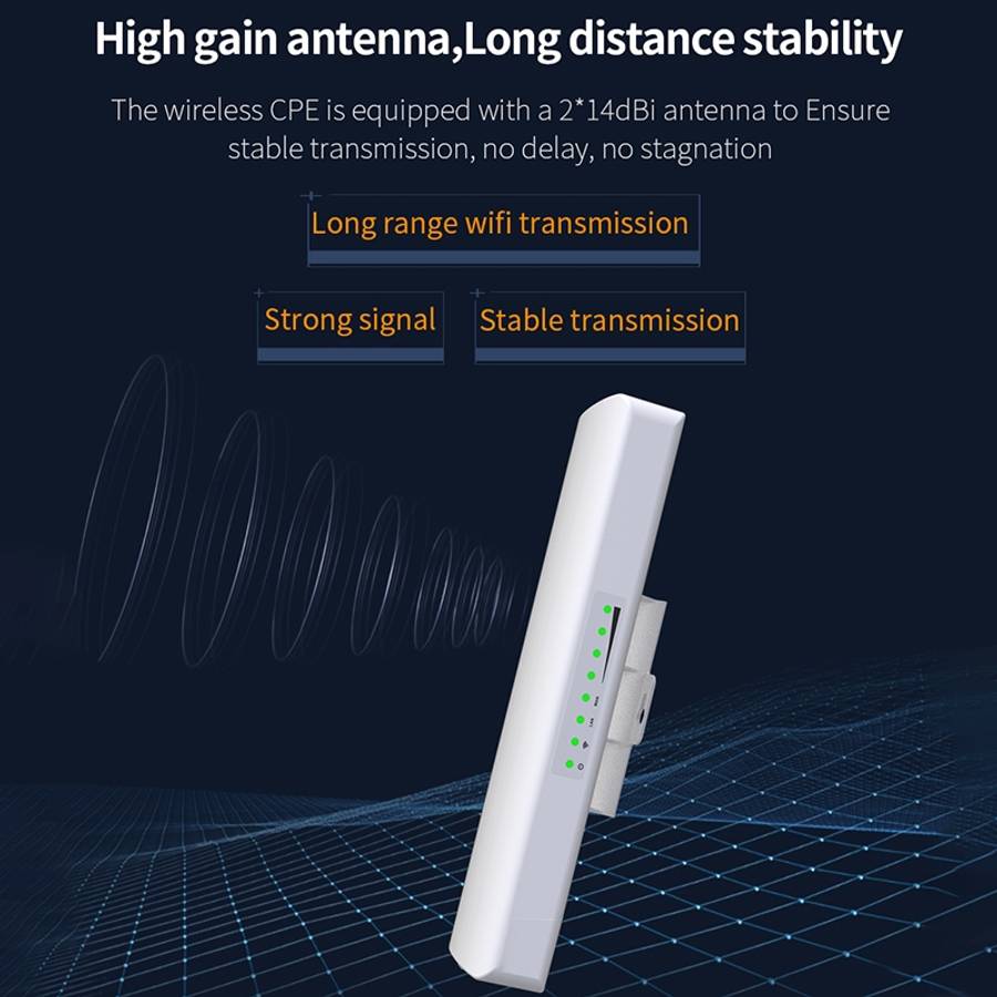 COMFAST CF-E312A Qualcomm AR9344 5.8GHz 300Mbps/s Outdoor ABS Wireless Network Bridge with POE Ada