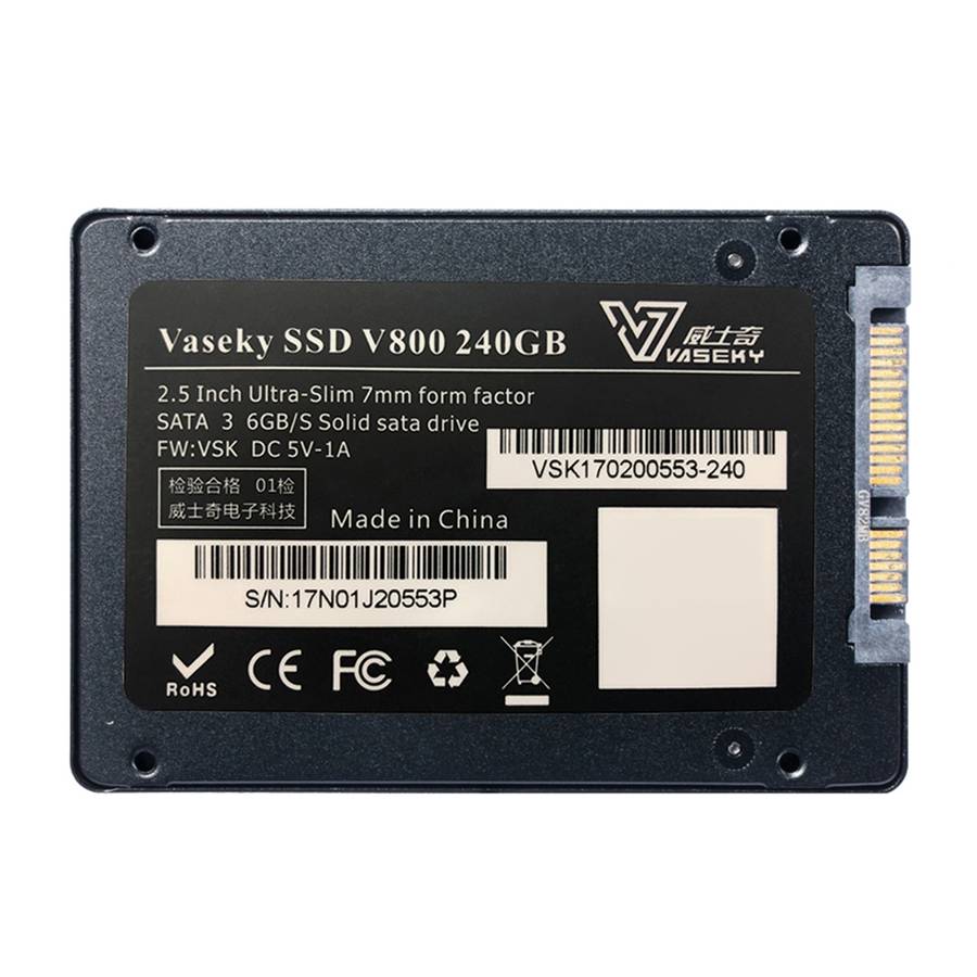 Vaseky V800 240GB 2.5 inch SATA3 6GB/s Ultra-Slim 7mm Solid State Drive SSD Hard Disk Drive for De