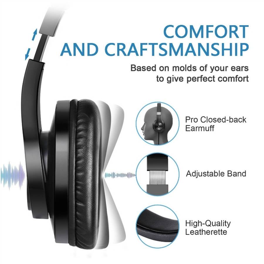 OneOdio T3 Head-mounted Noise Reduction Wired Headphone with Microphone(Black)