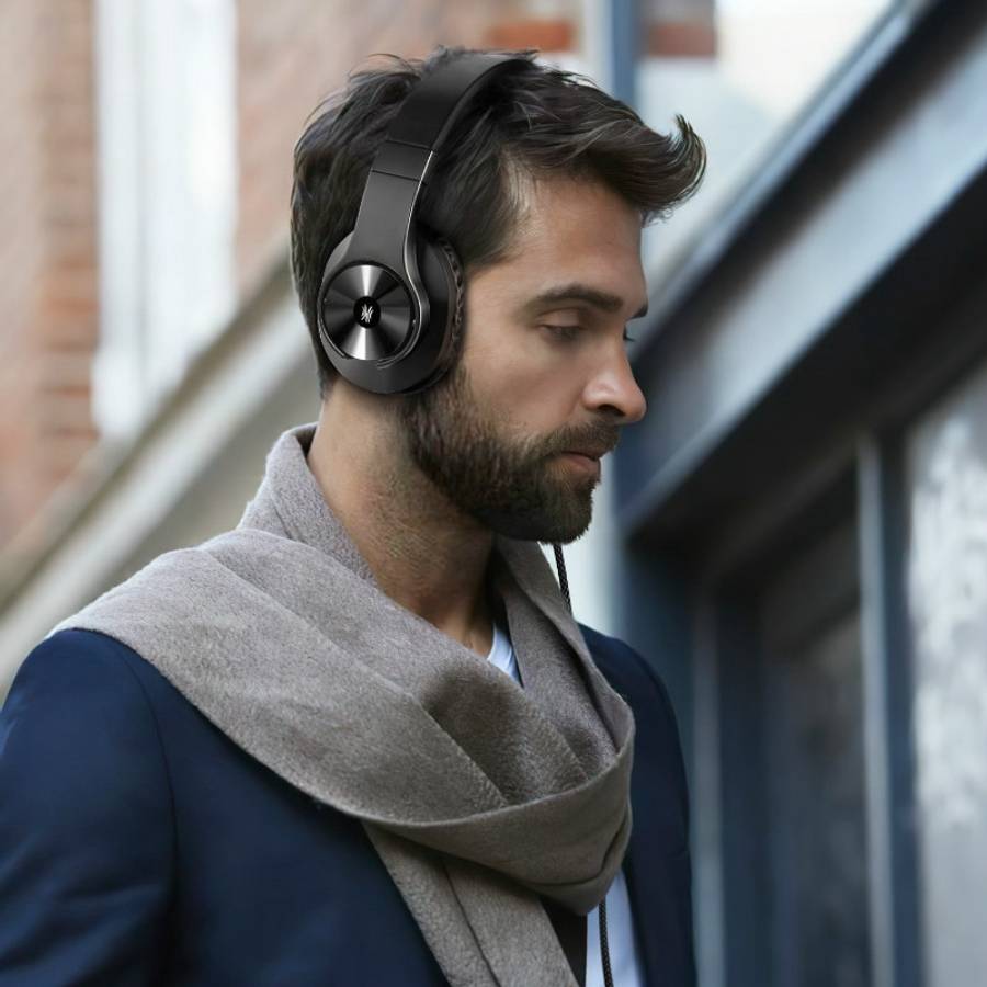 OneOdio T3 Head-mounted Noise Reduction Wired Headphone with Microphone(Black)