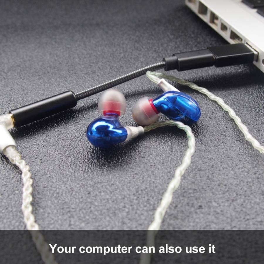 TA11-R USB-C / Type-C Male to 3.5mm Audio Female TPE Braid Earphone Adapter(Black)
