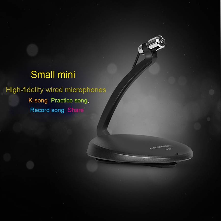 Yanmai SF-911 Professional Condenser Sound Recording 3.5mm Jack Microphone with Base Holder, Cable