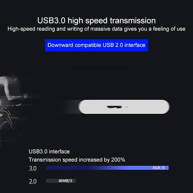 WEIRD 80GB 2.5 inch USB 3.0 High-speed Transmission Metal Shell Ultra-thin Light Mobile Hard Disk D