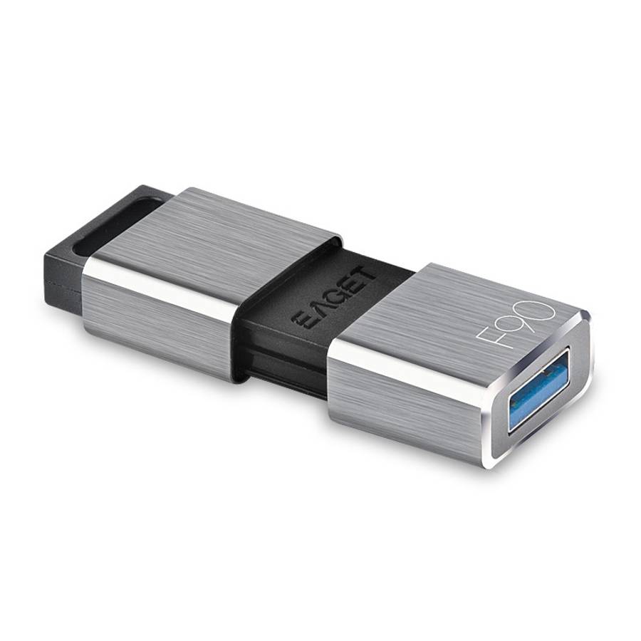 EAGET F90 32GB High-speed USB 3.0 Push-pull Zinc Alloy U Disk (Silver Grey)