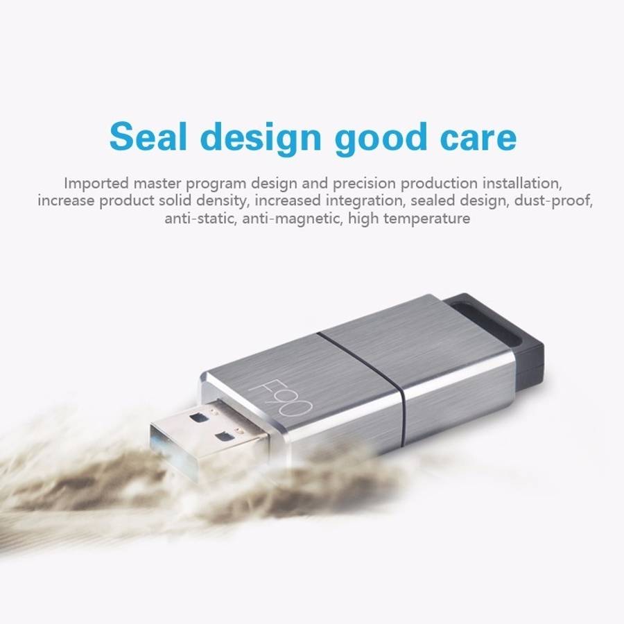 EAGET F90 32GB High-speed USB 3.0 Push-pull Zinc Alloy U Disk (Silver Grey)