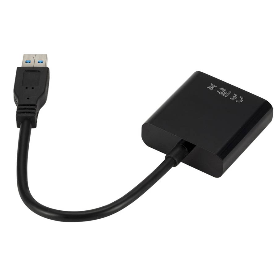 External Graphics Card Converter Cable USB3.0 to VGA, Resolution: 720P(Black)