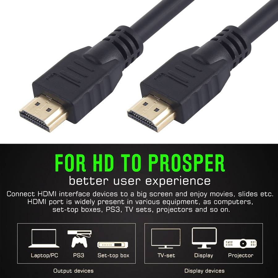 Super Speed Full HD 4K x 2K 30AWG HDMI 2.0 Cable with Ethernet Advanced Digital Aud ... Length: 1m
