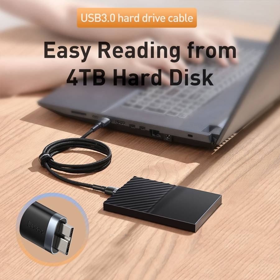 Baseus Cafule Series 2A USB 3.0 Male to Micro-B Hard Disk Adapter Cable, Length: 1m
