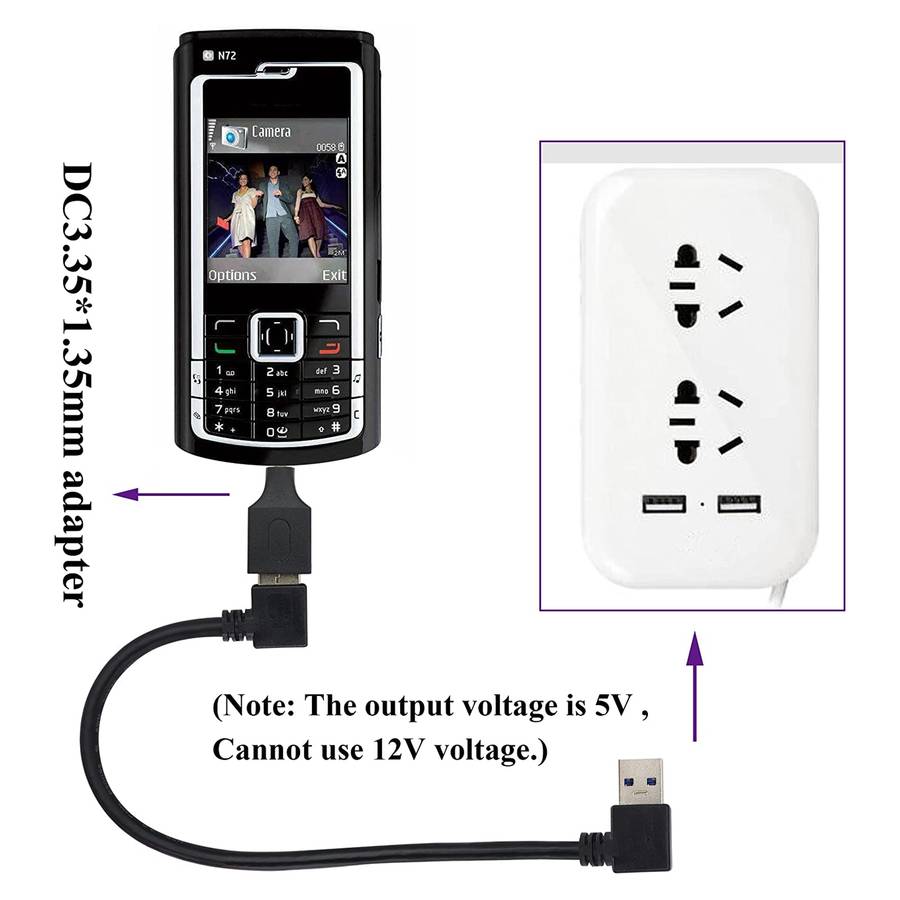 10 PCS 3.5x1.35mm Male to USB Female Adapter Connector