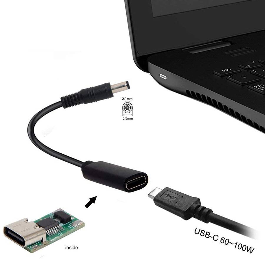 DP USB-C / Type-C to 5.5 x 2.1mm Power Adapter Charger Cable