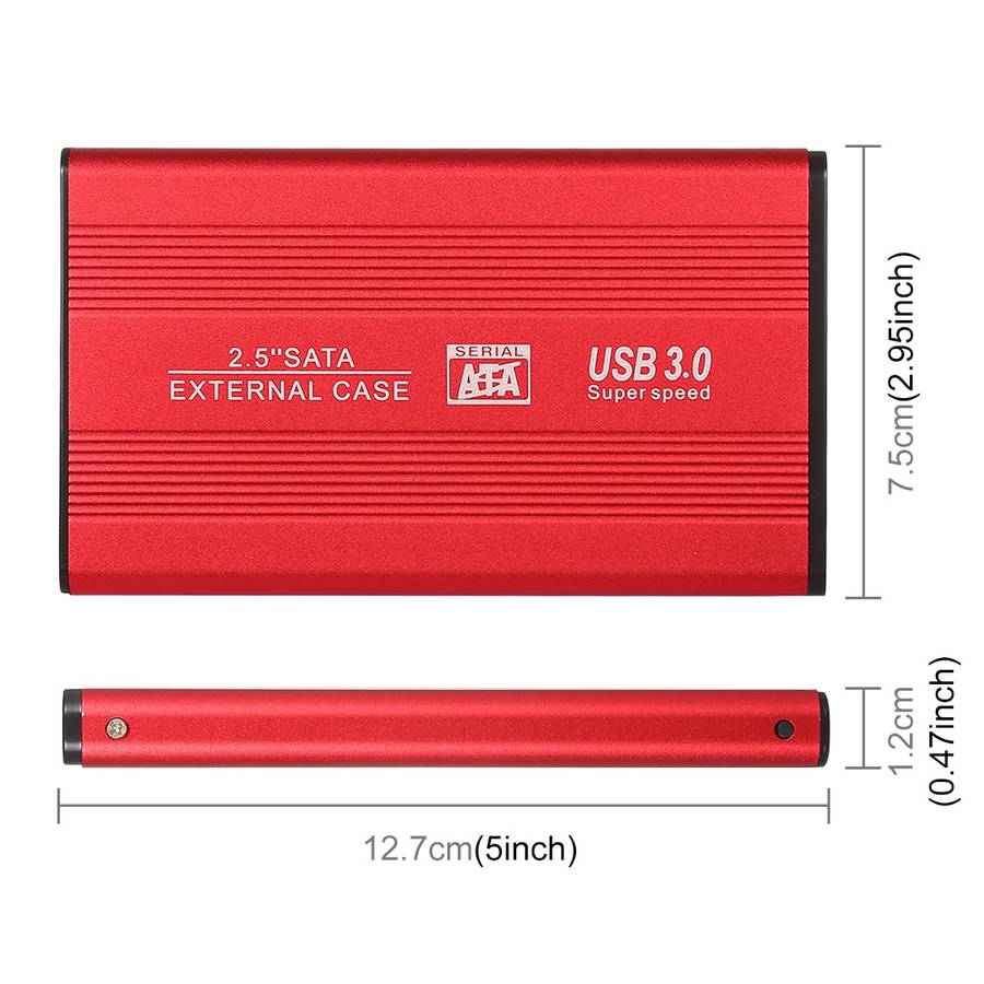 Richwell SATA R2-SATA-250GB 250GB 2.5 inch USB3.0 Super Speed Interface Mobile Hard Disk ... (Red)