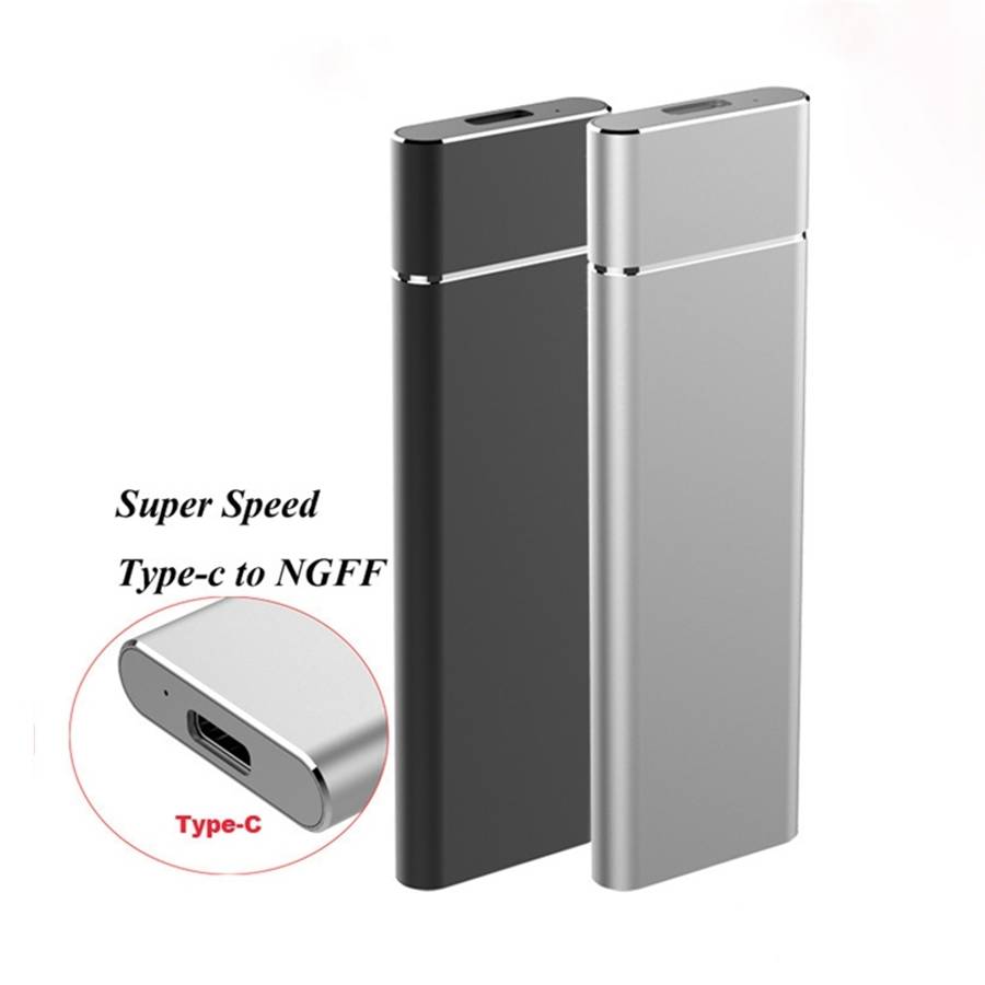 M.2 NGFF to USB-C / Type-C USB 3.1 Interface Aluminum Alloy SSD Enclosure(Black)