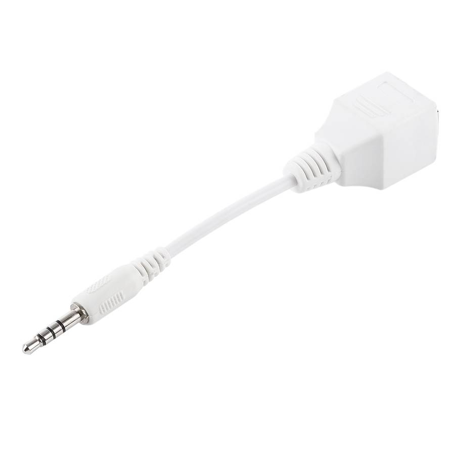 CAT5 RJ45 Socket to 3.5mm 4 Pole Male Plug Audio Ethernet LAN Network Adapter, Total Length: about