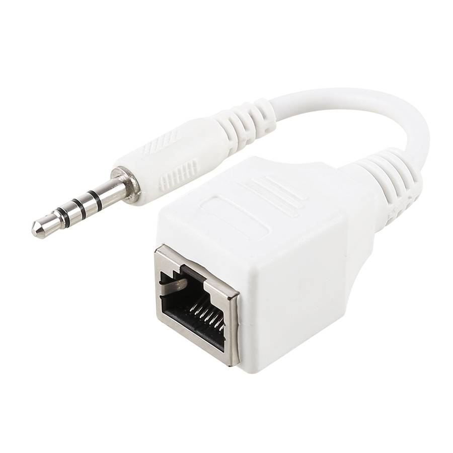 CAT5 RJ45 Socket to 3.5mm 4 Pole Male Plug Audio Ethernet LAN Network Adapter, Total Length: about
