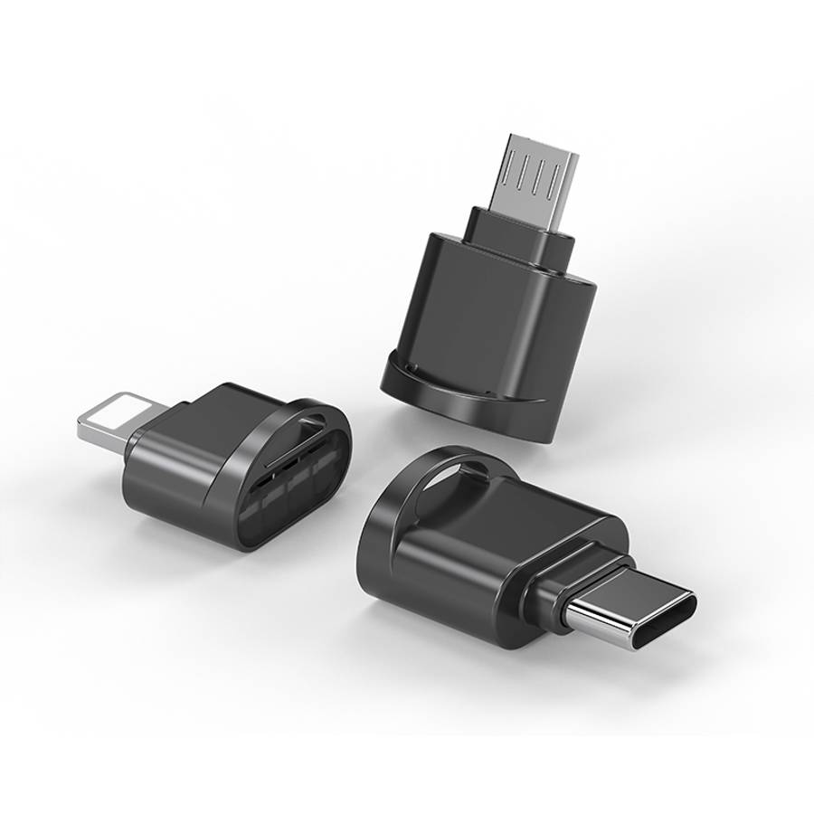 Micro USB to TF Card Adapter Mini TF Card Reader(Black)
