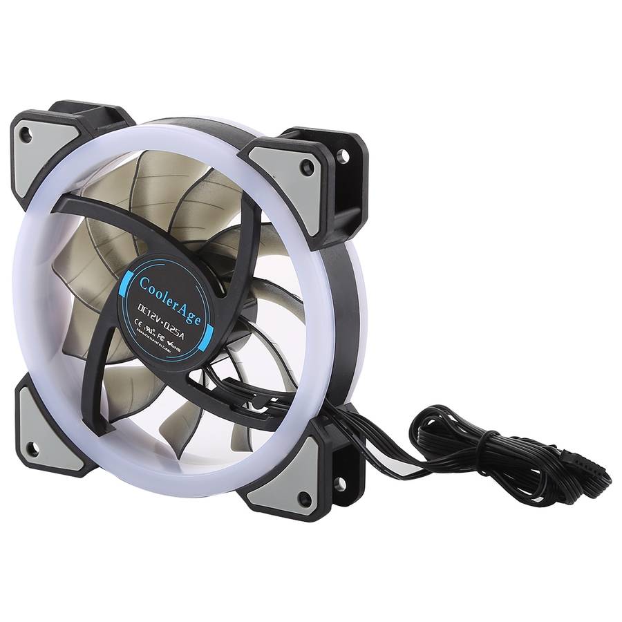 3 PCS CoolerAge DC 12V - 0.25A 2500PRM Remote Cotrol Computer Cooler Cooling Case Fan with Adjust