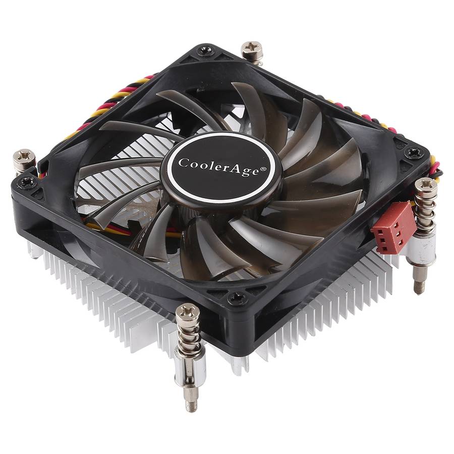 CoolerAge 1155-1U DC 12V 2000PRM 30.5cfm Copper Core Heatsink Hydraulic Bearing Cooling Fan CPU Co