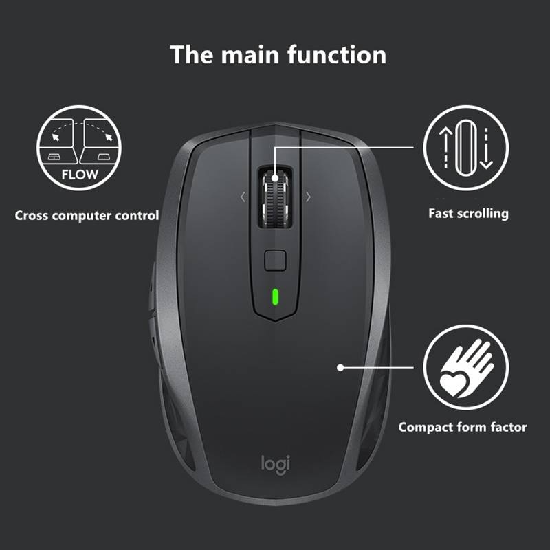 Logitech MX Anywhere 2S 4000DPI Bluetooth + Unifying Dual-mode Rechargeable Symmetrical Design Wirel