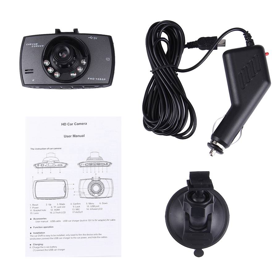 Car DVR Camera 2.7 inch LCD 480P 1.3MP Camera 120 Degree Wide Angle Viewing, Support Night Vision /