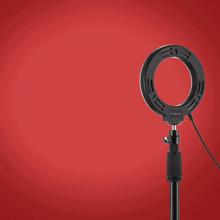 PULUZ 4.7 inch 12cm Curved Surface Ring Light + Round Base Desktop Mount USB 10 Modes ... (Black)