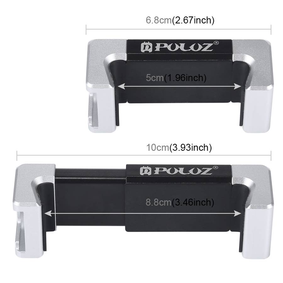 PULUZ Folding Plastic Tripod + Aluminum Alloy Clamp Bracket with Cold Shoe for iPhone, Galaxy, Hua
