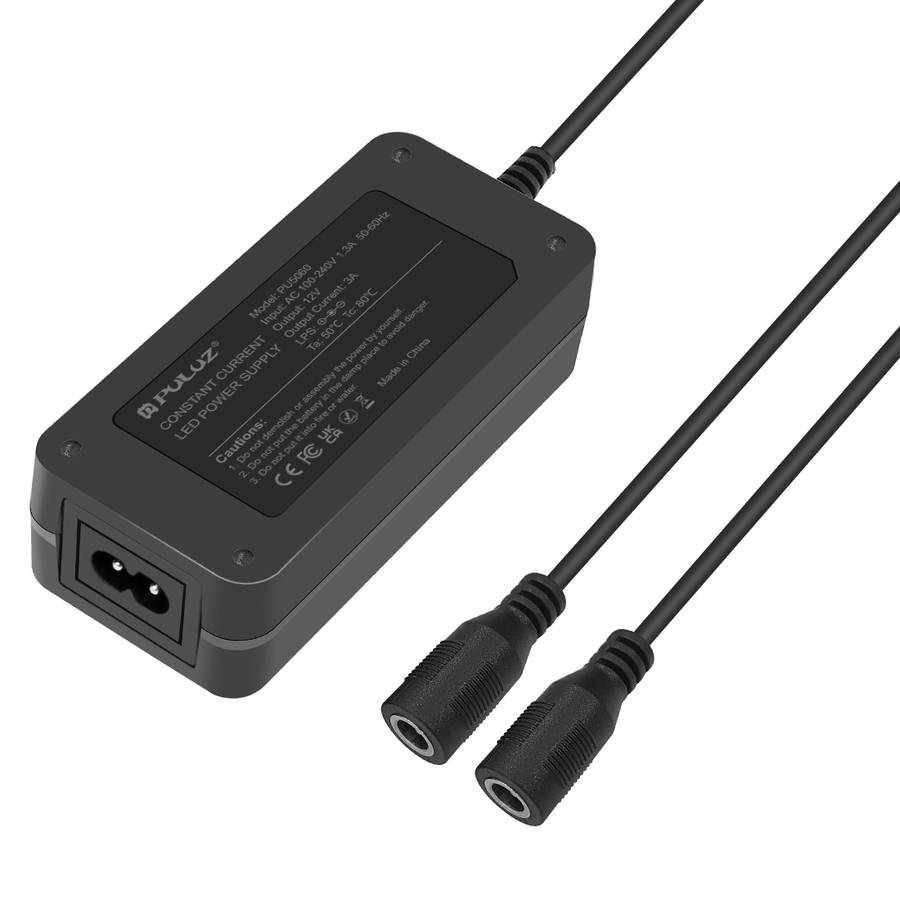 PULUZ Constant Current LED Power Supply Power Adapter for 60cm Studio Tent, AC 100-240V to DC 12V 3A