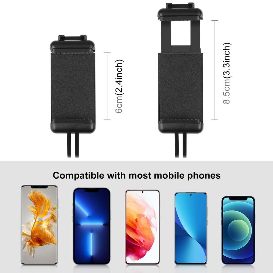 PULUZ Selfie Sticks Tripod Mount Adapter Phone Clamp for iPhone, Samsung, HTC, Sony, LG and other